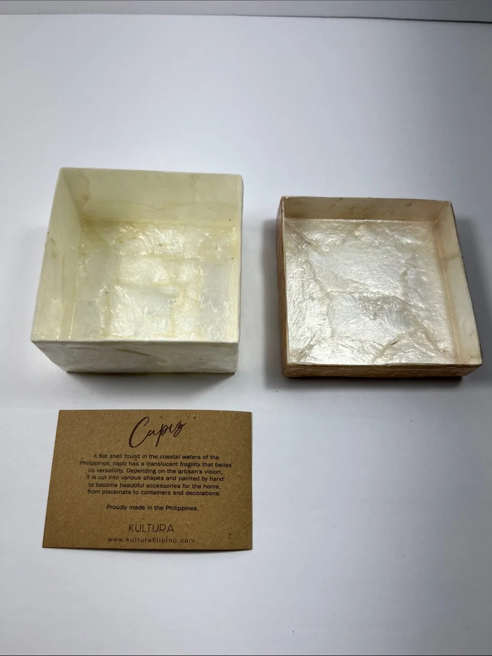 Kultura Capiz Shells Storage Keepsake Boxes Set of 3